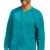 Grey's Anatomy Clearance Men's Snap Front Raglan Sleeve Solid Scrub Jacket