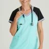 Grey's Anatomy Women's Scuba Solid Scrub Top