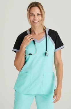 Grey's Anatomy Women's Scuba Solid Scrub Top