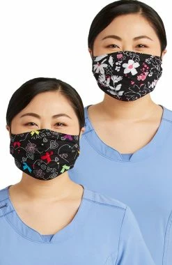 Cherokee Women's Reversible Hopeful Hearts & Bloom-tanical Print Face Mask