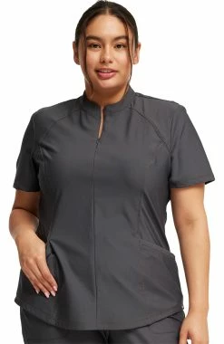 Cherokee Women's Partial Zip Front Scrub Top