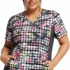 Cherokee Women's Dot's So Retro Print Scrub Top