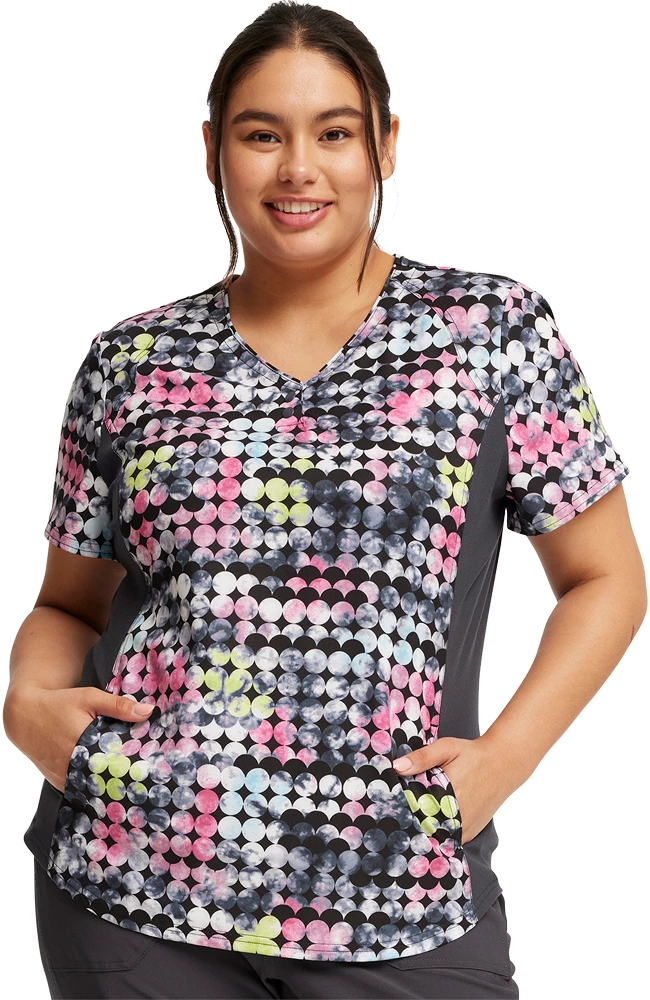 Cherokee Women's Dot's So Retro Print Scrub Top 1 Cherokee Women's Dot's So Retro Print Scrub Top