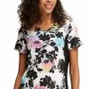 Cherokee Women's Garden Glow Print Scrub Top