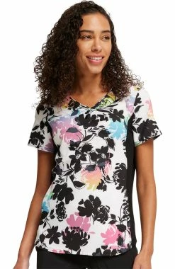Cherokee Women's Garden Glow Print Scrub Top