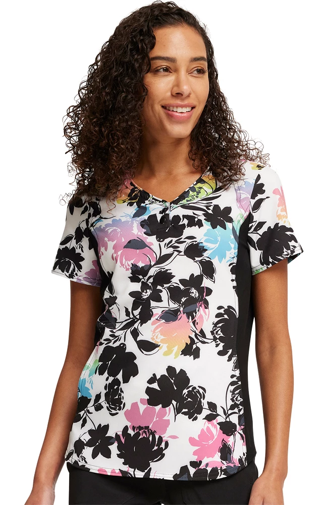 Cherokee Women's Garden Glow Print Scrub Top 1 Cherokee Women's Garden Glow Print Scrub Top