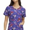 Heartsoul Women's Cheers Witches Print Scrub Top