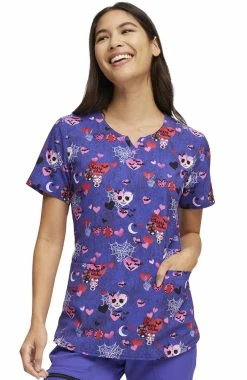 Heartsoul Women's Cheers Witches Print Scrub Top
