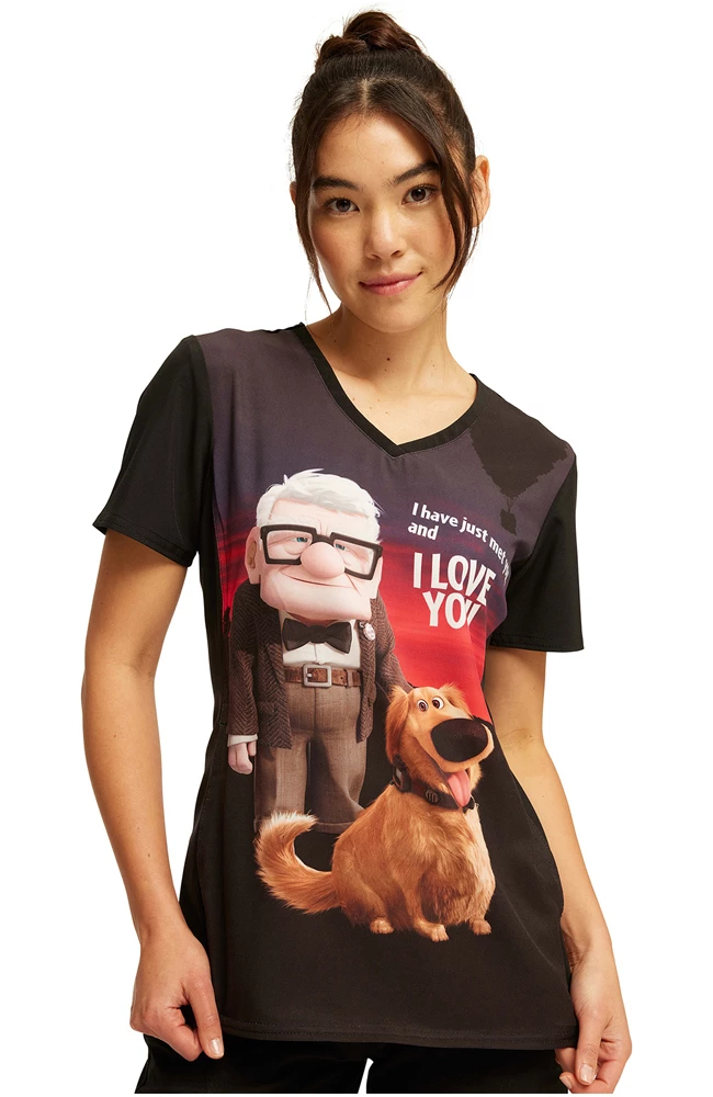 Cherokee Women's Dug The Dog Print Scrub Top 1 Cherokee Women's Dug The Dog Print Scrub Top