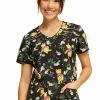 Cherokee Women's Bee Rescue Print Scrub Top