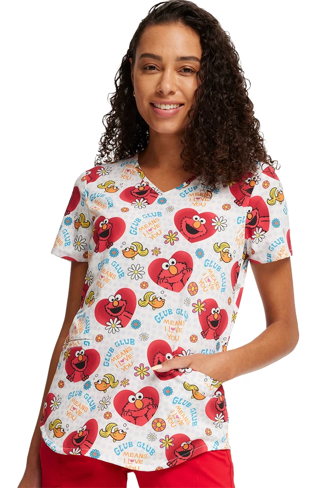 Cherokee Women's Glub Glub Print Scrub Top 1 Cherokee Women's Glub Glub Print Scrub Top