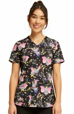 Scrubs for Women Sales Store 16 Cherokee Women's Dumbo High Flyer Print Scrub Top