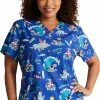Dickies Women's Cowabunga Friends Print Scrub Top