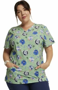 Dickies Women's Happy To Be Here Print Scrub Top