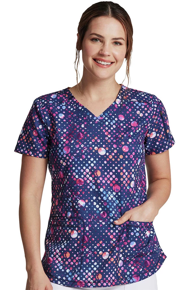Dickies Women's Dot's Get Going Print Scrub Top 1 Dickies Women's Dot's Get Going Print Scrub Top
