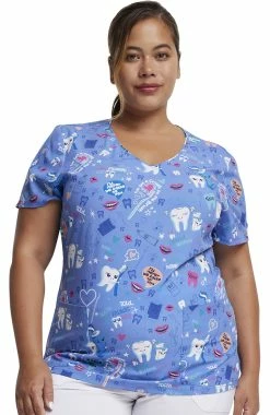 Dickies Women's Fillings For You Print Scrub Top
