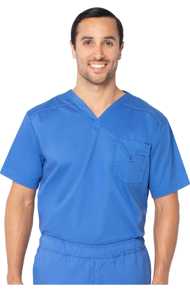 Landau Clearance Stretch Men's By V-Neck Solid Scrub Top 1 Landau Clearance Stretch Men's By V-Neck Solid Scrub Top