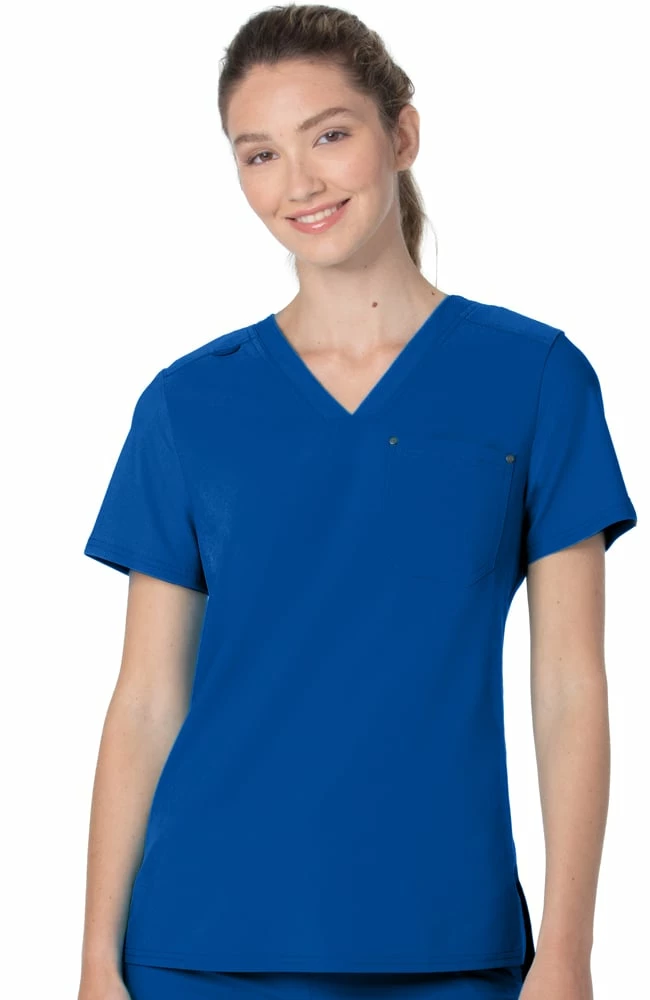 Urbane Women's Tailored V-Neck Solid Scrub Top 1 Urbane Women's Tailored V-Neck Solid Scrub Top