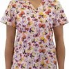 Maevn Uniforms Women's Candy Of Butterfly Print Scrub Top