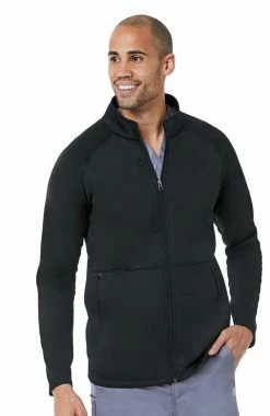 Maevn Uniforms Men's Raglan Sleeve Fleece Solid Scrub Jacket