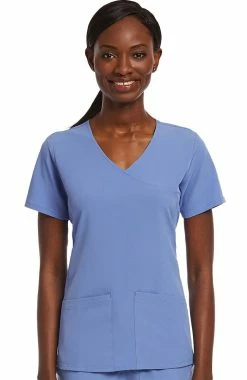 Maevn Uniforms Women's Side Stretch Solid Scrub Top