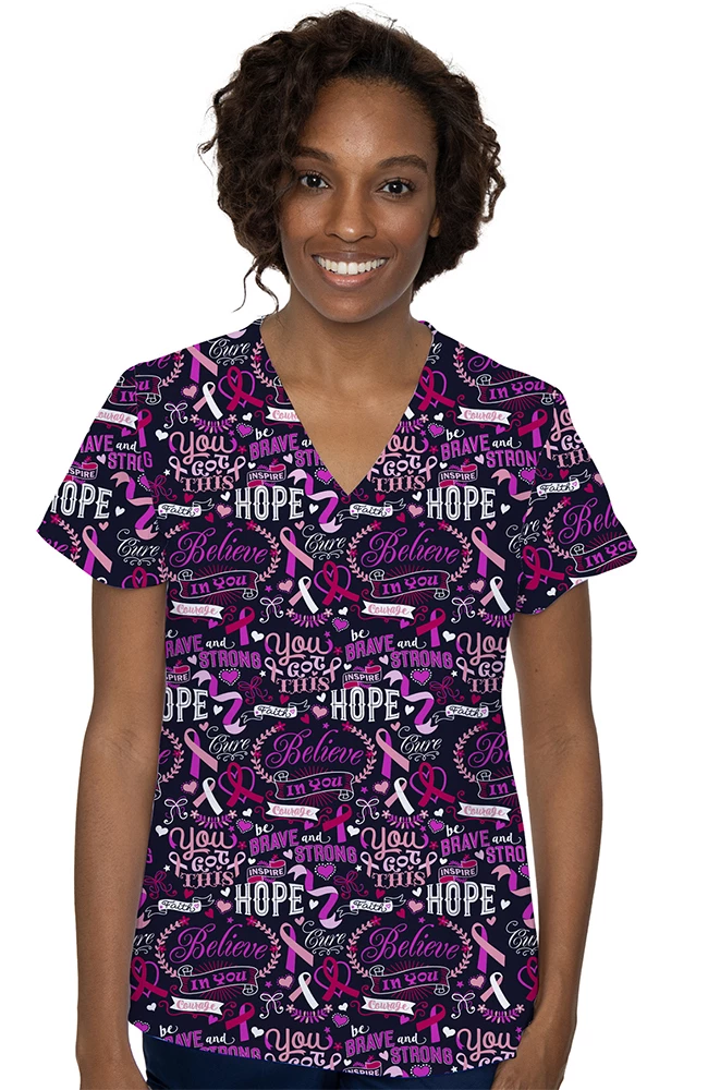 Med Couture Women's Vicky Awareness Print Scrub Top 1 Med Couture Women's Vicky Awareness Print Scrub Top
