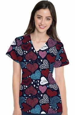 Med Couture Women's Vicky Heartstar Print Top