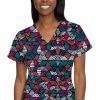 Med Couture Women's Vicky Modern Geo Print Top
