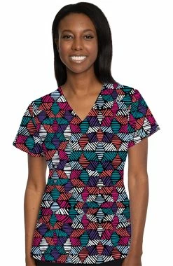 Med Couture Women's Vicky Modern Geo Print Top