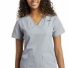 White Cross Women's V-Neck Solid Scrub Top