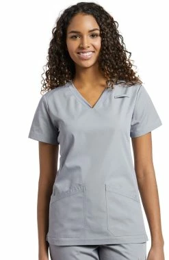 White Cross Women's V-Neck Solid Scrub Top
