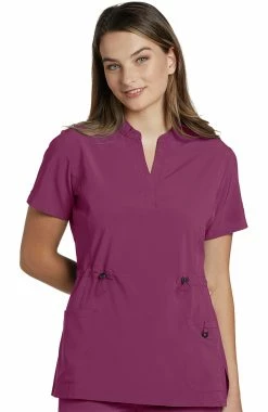 White Cross Women's Cinched Solid Scrub Top