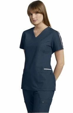White Cross Women's Princess Seam V-Neck Solid Scrub Top