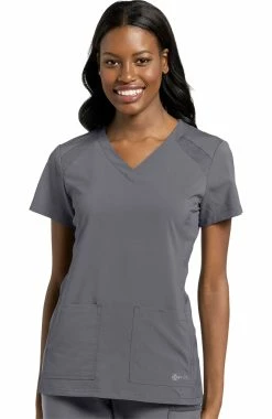 White Cross Women's V-Neck Solid Scrub Top