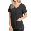 White Cross Women's Curved Solid Scrub Top