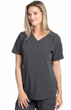 White Cross Women's Pleated Solid Scrub Top
