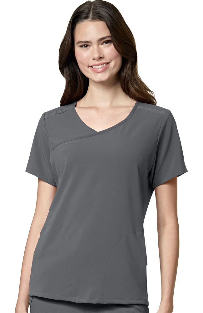 WonderWink Women's Mock Wrap Solid Scrub Top 1 WonderWink Women's Mock Wrap Solid Scrub Top