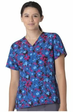 Carhartt Women's V-Neck Geo Blooms Print Scrub Top