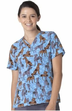 Carhartt Women's V-Neck Great Gathering Print Scrub Top
