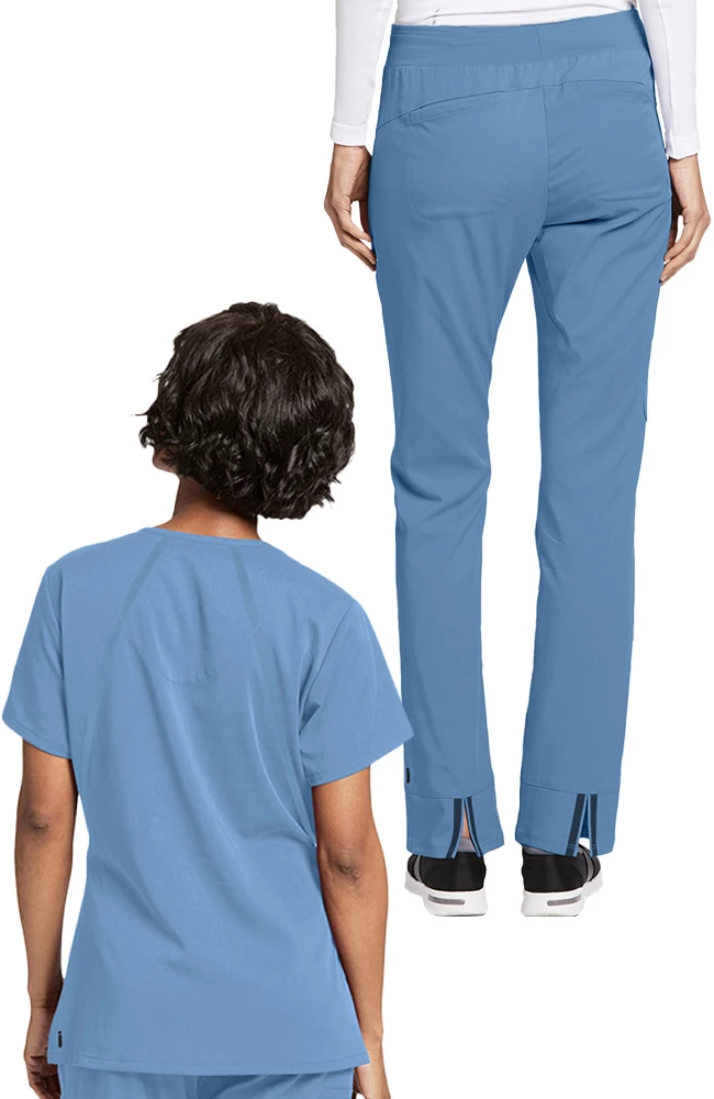Grey's Anatomy Women's Solid Scrub Top & Drawstring Cargo Scrub Pant 2 Grey's Anatomy Women's Solid Scrub Top & Drawstring Cargo Scrub Pant - Image 2