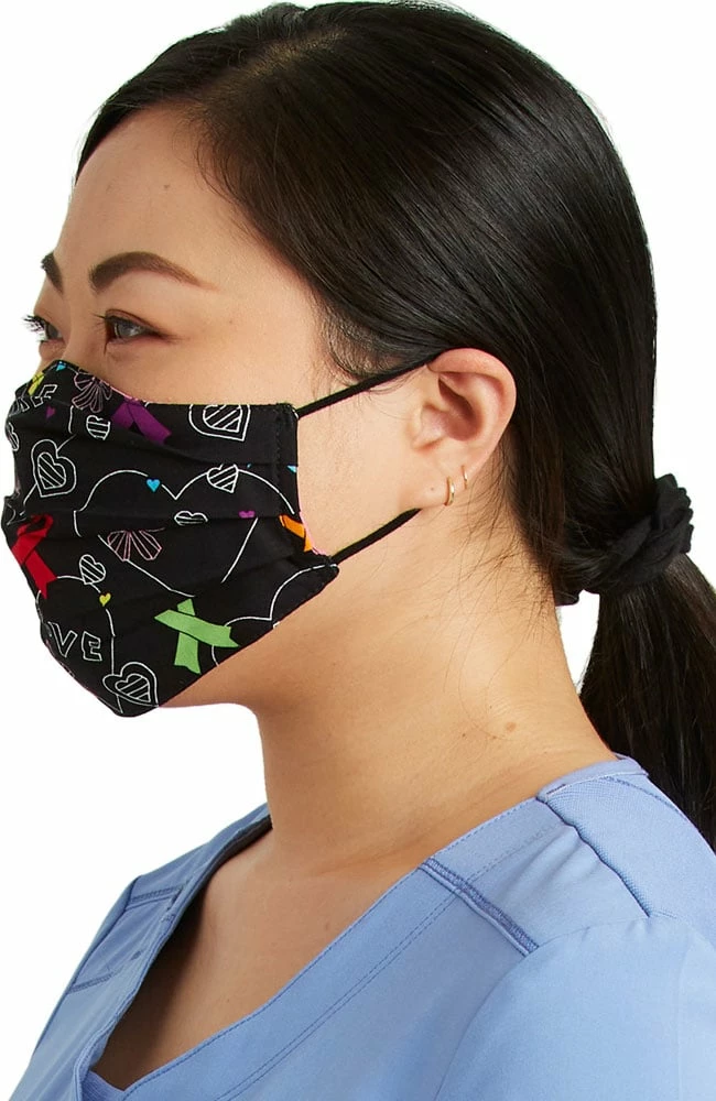 Cherokee Women's Reversible Hopeful Hearts & Bloom-tanical Print Face Mask 2 Cherokee Women's Reversible Hopeful Hearts & Bloom-tanical Print Face Mask - Image 2