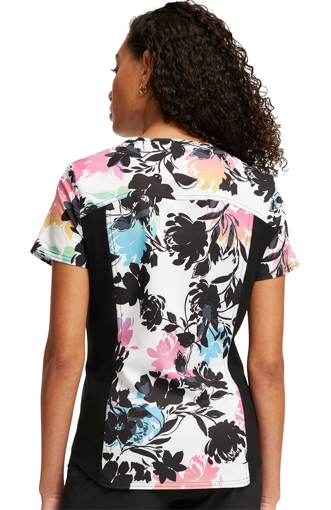 Cherokee Women's Garden Glow Print Scrub Top 2 Cherokee Women's Garden Glow Print Scrub Top - Image 2