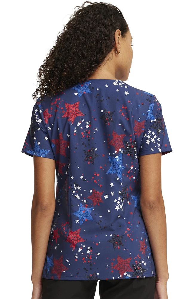Cherokee Women's Hang With The Stars Print Scrub Top 2 Cherokee Women's Hang With The Stars Print Scrub Top - Image 2