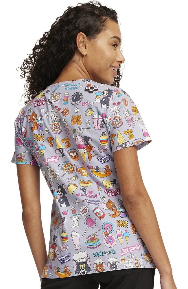 Cherokee Women's Yum Yum Yummy Print Scrub Top 2 Cherokee Women's Yum Yum Yummy Print Scrub Top - Image 2