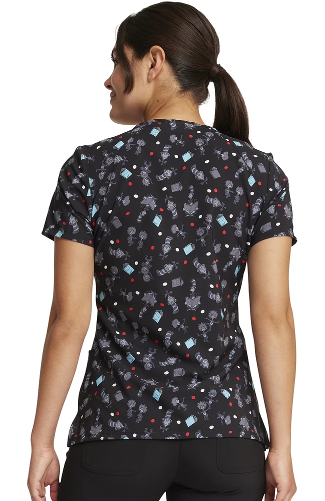 Cherokee Women's Inquiring Minds Print Scrub Top 2 Cherokee Women's Inquiring Minds Print Scrub Top - Image 2
