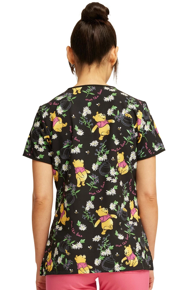 Cherokee Women's Bee Rescue Print Scrub Top 2 Cherokee Women's Bee Rescue Print Scrub Top - Image 2