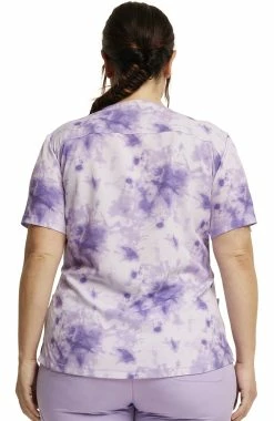 Dickies Women's Tonal Tie Dye Lavender Print Scrub Top -Scrubs for Women Sales Store 2 di dk623 print 650