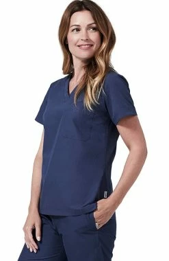 Medelita Women's Modern Fit V-Neck Solid Scrub Top -Scrubs for Women Sales Store 2 md mfcst 650