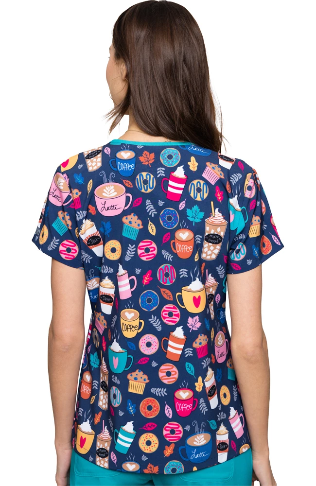 Med Couture Women's Vicky Java Love Print Scrub Top 2 Med Couture Women's Vicky Java Love Print Scrub Top - Image 2