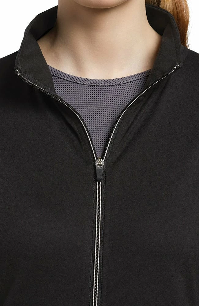 White Cross Women's Sporty Zip Front Solid Scrub Jacket 2 White Cross Women's Sporty Zip Front Solid Scrub Jacket - Image 2